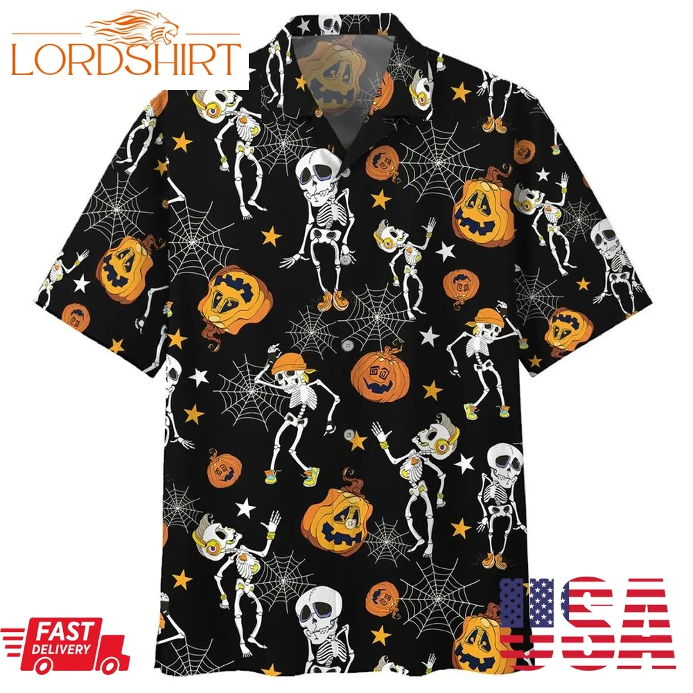 Halloween Skeleton Dancing Hawaiian Shirt