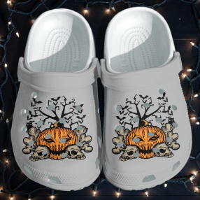 Halloween Skull Pumpkin Tattoo Shoes Clog   Halloween Crocs Crocband Clog Birthday Gift For Boy Girl