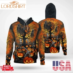 Halloween Skull Pumpkins 3D Hoodie