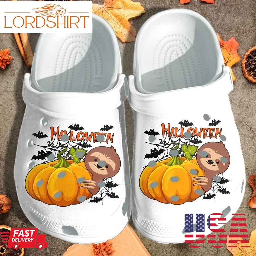 Halloween Sloth Pumpkin Crocs Shoes Clog   Bats Halloween Crocs Crocband Clog Birthday Gift For Boy Girl