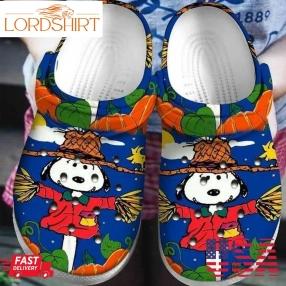 Halloween Snoopy Pumpkin Navy Crocs Crocband Clog Comfortable Water Shoes