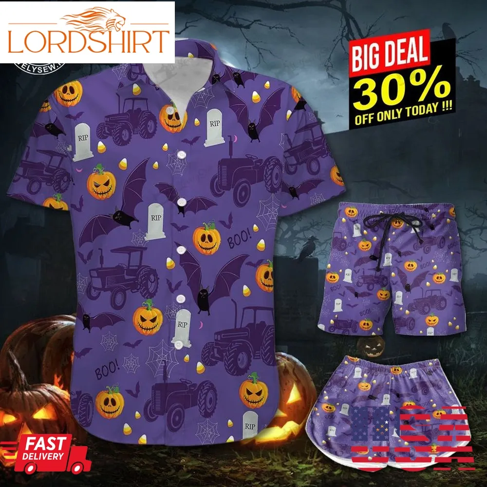 Halloween Tractor Hawaii Shirt And Shorts Trt21082601 Tro21082601