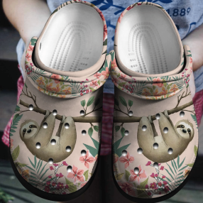 Hanging Sloth Flower Crocs Shoes   Lovely Garden Crocs Crocbland Clog Birthday Gift For Woman Girl Daughter Sister Friend