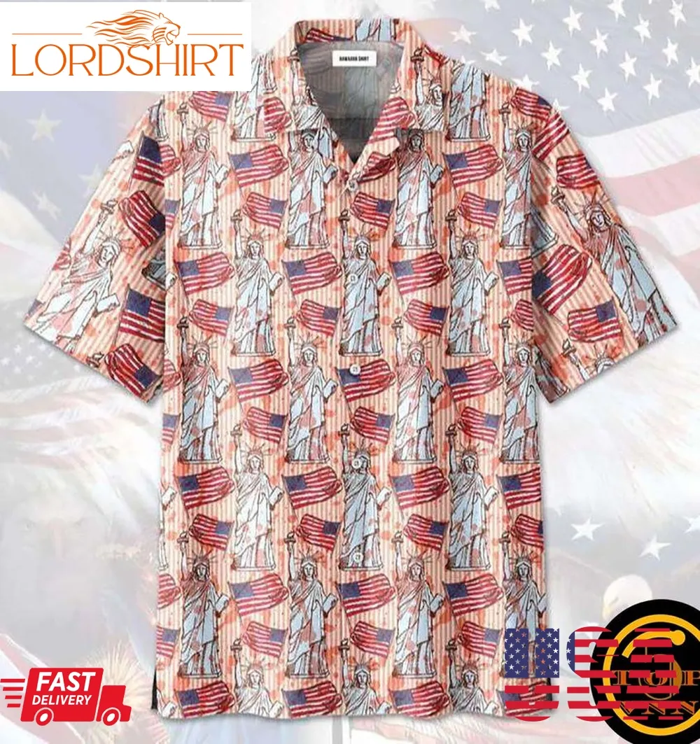 Happy 4Th Of July Statue Of Liberty Hawaiian Shirt And Shorts