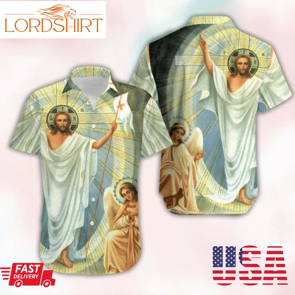 Happy Easter Sunday Jesus Is Risen Christians Hawaiian Shirt Pre13011, Hawaiian Shirt, Beach Shorts, One Piece Swimsuit, Polo Shirt, Funny Shirts