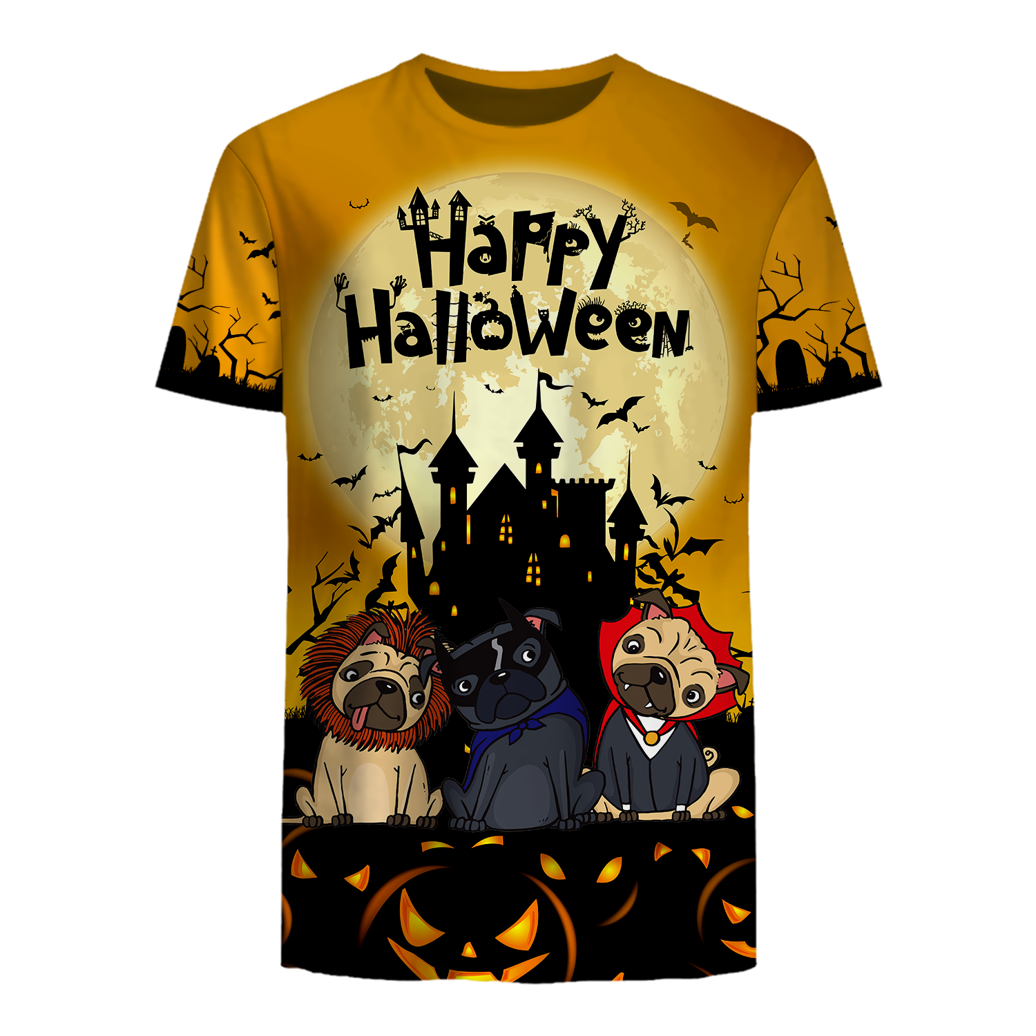 Happy Halloween Cool Bull Dog Halloween 3D T Shirt