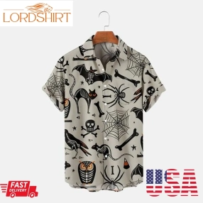 Happy Halloween Graphic Print Halloween Hawaiian Shirt