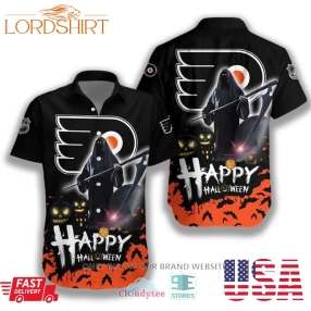 Happy Halloween Grim Reaper Philadelphia Flyers Hawaiian Shirt