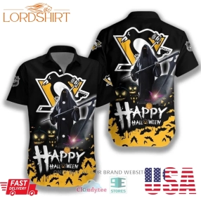 Happy Halloween Grim Reaper Pittsburgh Penguins Hawaiian Shirt