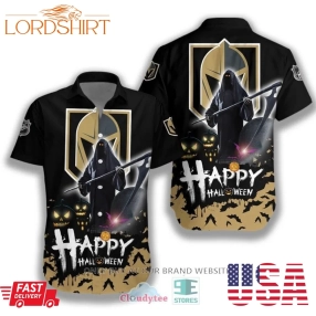 Happy Halloween Grim Reaper Vegas Golden Knights Hawaiian Shirt