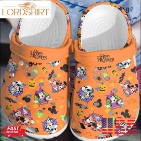 Happy Halloween Mickey Minnie Skeleton Costume Crocs Clogs