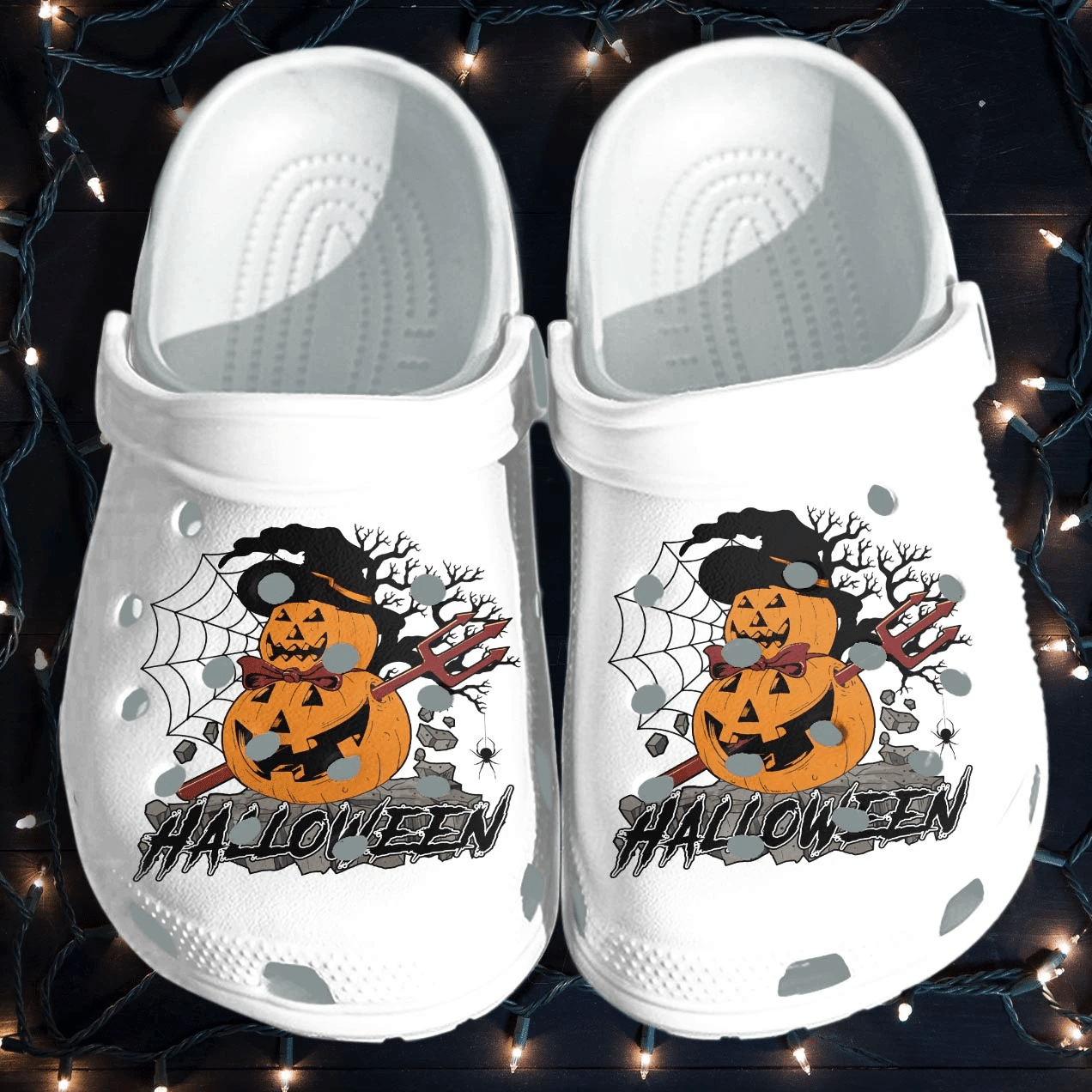 Happy Pumpkin Witch Shoes Clog   Halloween Jack O Lantern Crocs Crocband Clog Birthday Gift For Boy Girl