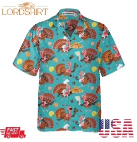 Happy Thanksgiving Turkeys Chef Thanksgiving Hawaiian Shirt