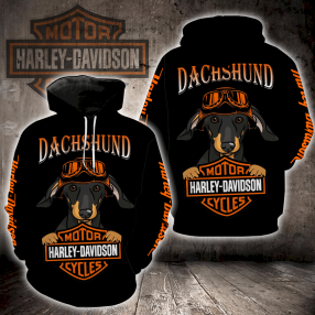 Harley Davidson Dachshund Dog New All Over Print K1415 Hoodie