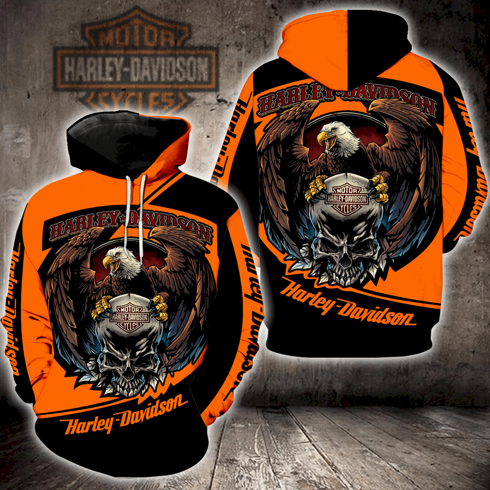 Harley Davidson Eagle Skull Full All Over Print K1419 Hoodie