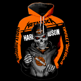 Harley Davidson Metallica Skull Full Print V1455 Hoodie And Zipper