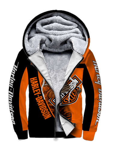 Harley Davidson Motorcycle Groot Skull Fleece Zipper Full Hoodie