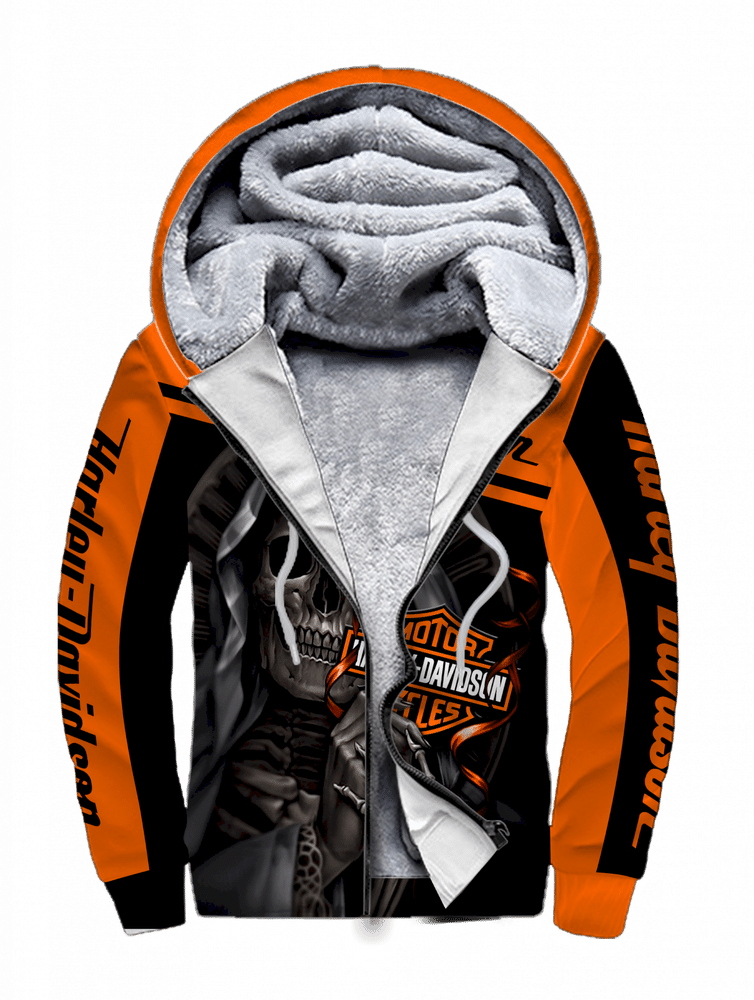 Harley Davidson Motorcycle Skull Fleece Zipper Full Over Print V1171