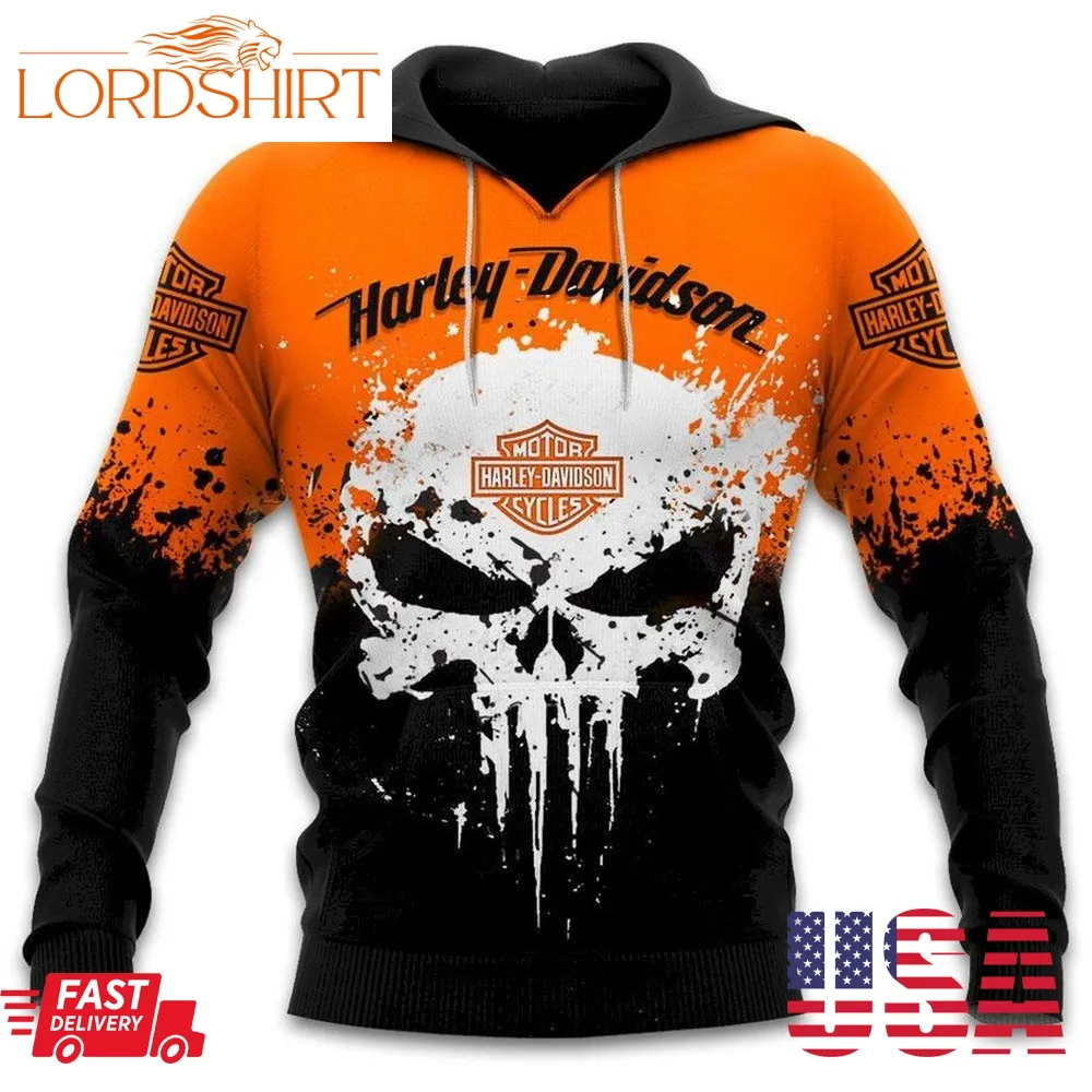 Harley Davidson Motorcycle Skull Full All Over Print K3044 Hoodie