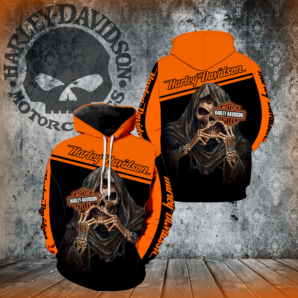 Harley Davidson Motorcycles Skull Full All Over Print K1174 Hoodie