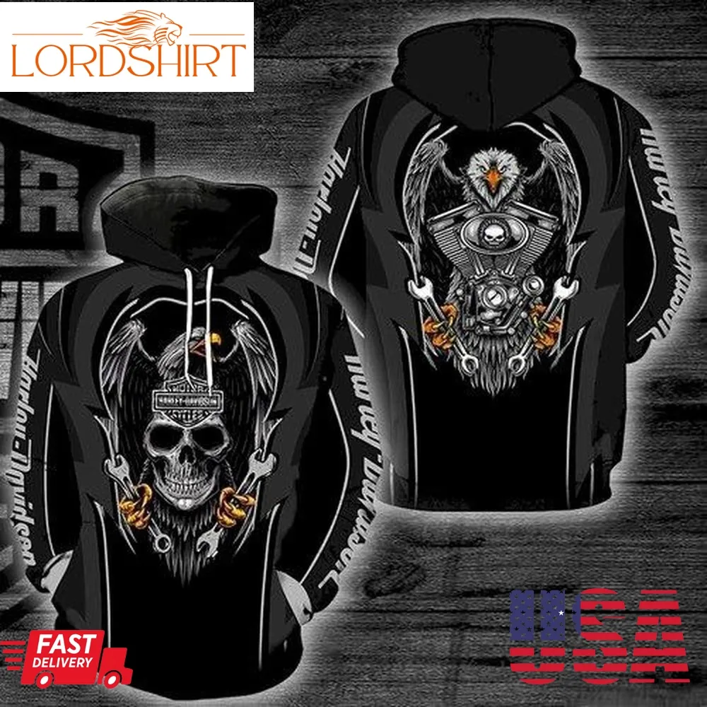 Harley Davidson Motorcycles Skull Full Print K1174 Hoodie