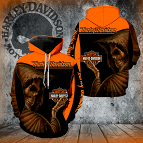 Harley Davidson Motorcycles Skull Full Print K1177 Hoodie And Zipper