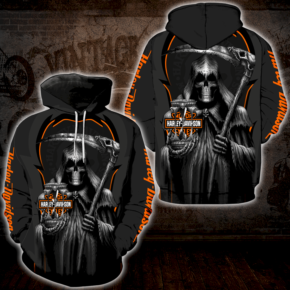 Harley Davidson New Skull Full All Over Print K2004 Hoodie