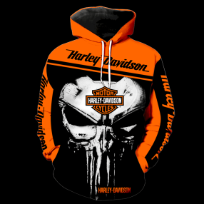 Harley Davidson Punisher New Skull Full All Over Print K1183 Hoodie Zipper