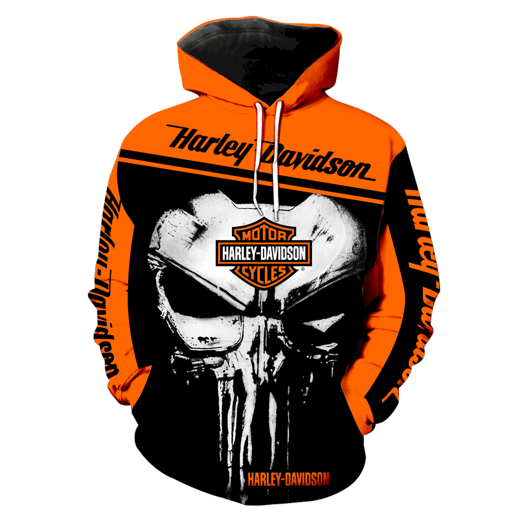 Harley Davidson Punisher New Skull Full All Over Print K1183 Hoodie Zipper