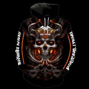 Harley Davidson Skull 3D Hoodie