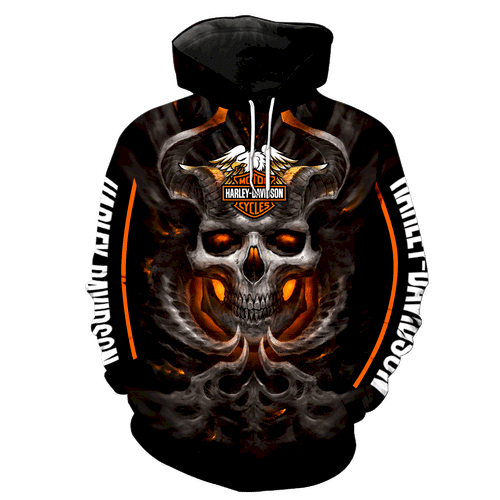 Harley Davidson Skull 3D Hoodie