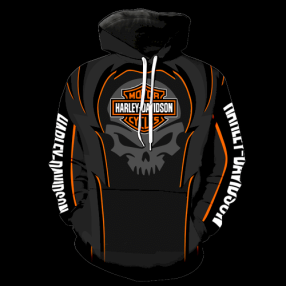 Harley Davidson Skull All Over Print Hoodie For Men Women