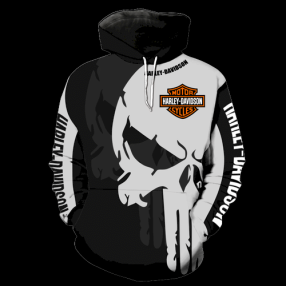 Harley Davidson Skull Full Over Print Hoodie For Men Women