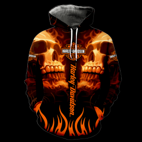 Harley Davidson Skull Full Print 3D Hoodie K1953 For Men And Women