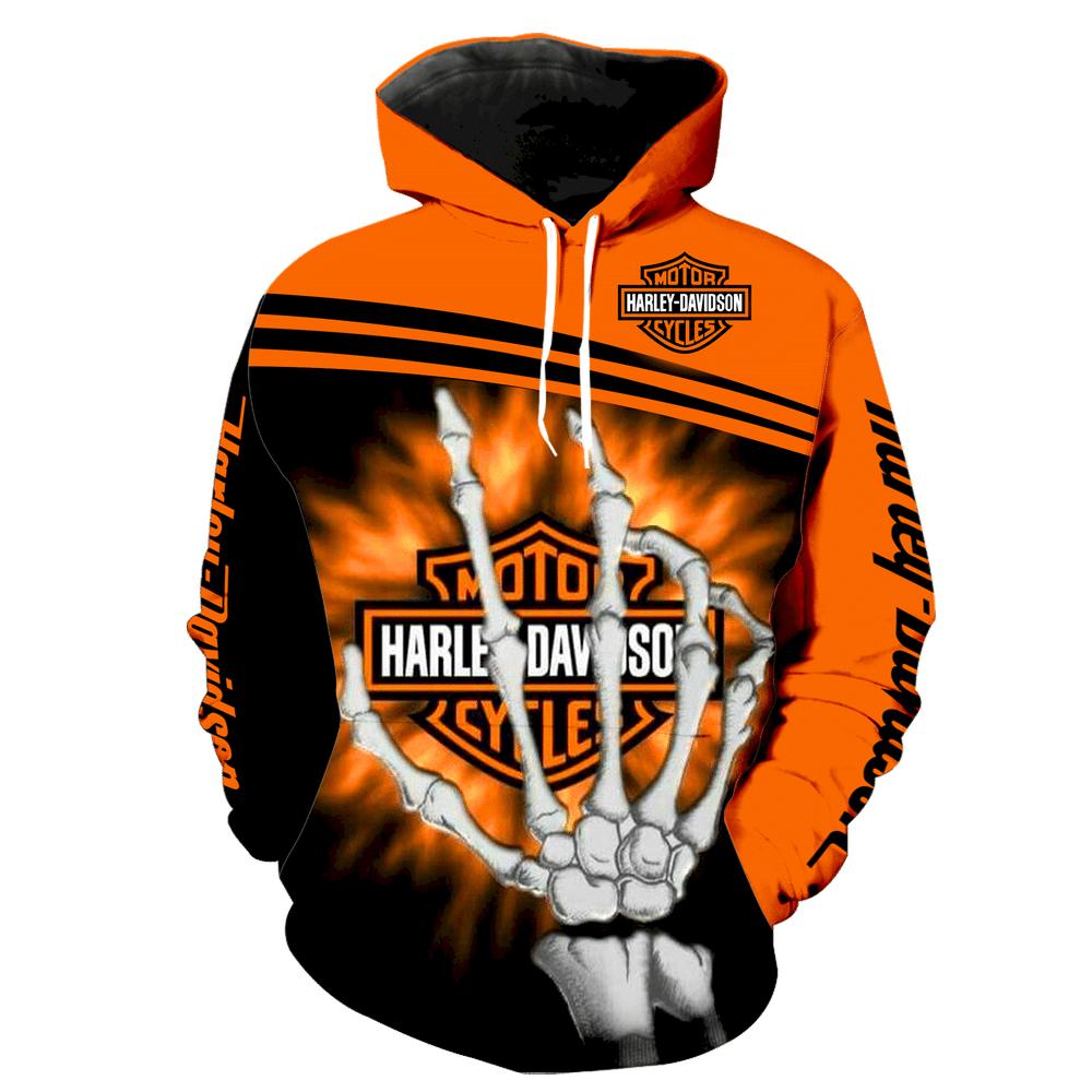 Harley Davidson Skull S Hand Full Print S1096 Hoodie And Zipper