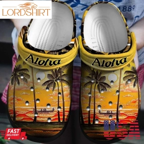 Hawaii Sunset Shoes   Aloha Summer 2022 Crocs Clogs Birthday Gift   Aloha Hawaii