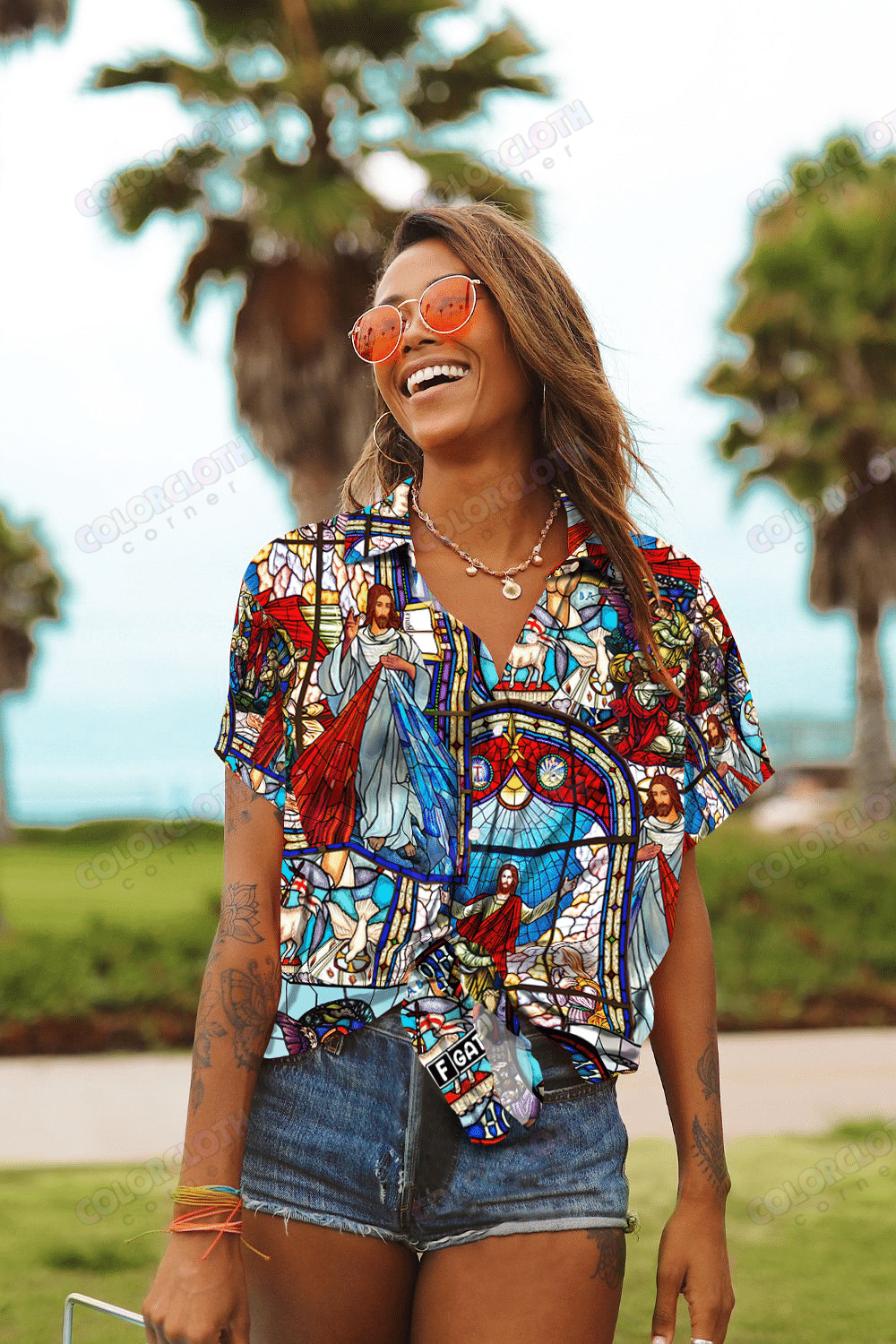 Hawaiian Aloha Shirt For Women, Jesus Is My King Unisex Hawaii Shirt