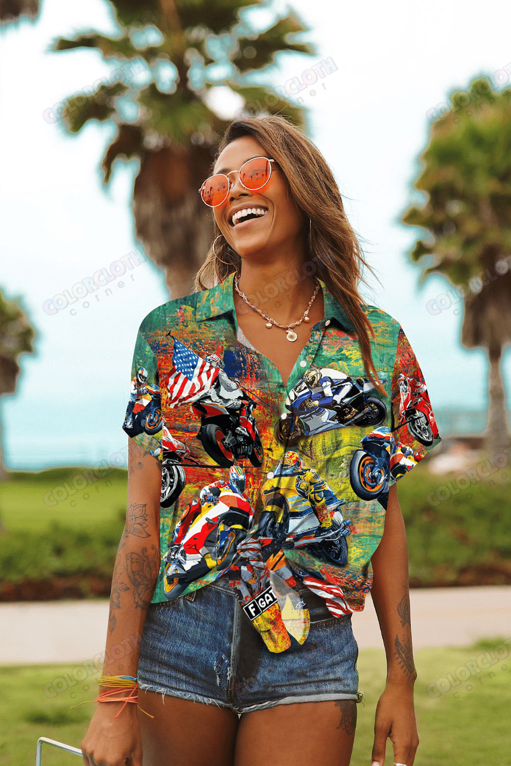 Hawaiian Aloha Shirt For Women, Life Is A Journey, Enjoy The Ride Motorcycle Racing Unisex Hawaii Shirt