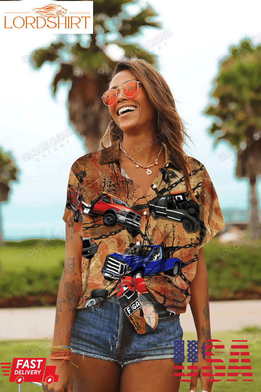 Hawaiian Aloha Shirt For Women, Tow Truck Is My Life Hawaii Shirtpng