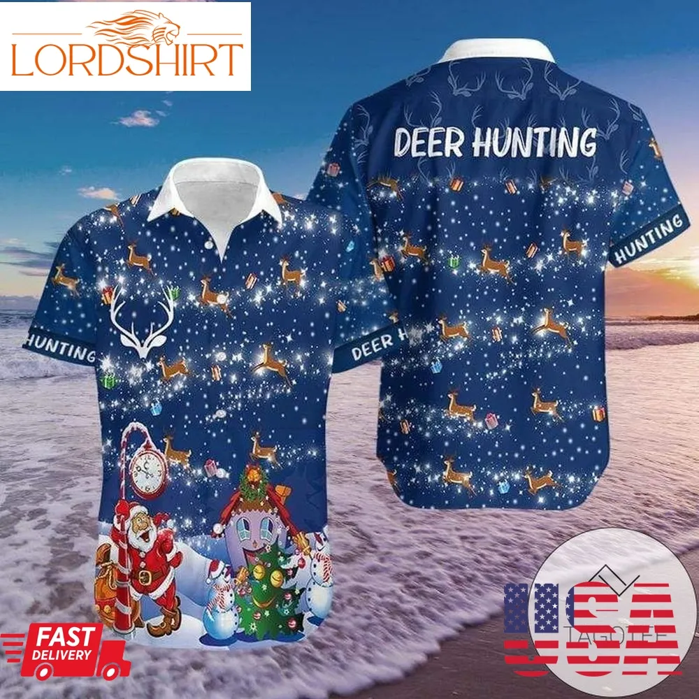 Hawaiian Aloha Shirts Christmas Deer Hunting