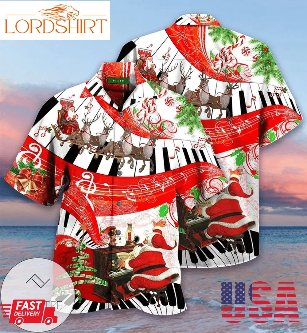 Hawaiian Aloha Shirts Christmas Piano