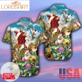 Hawaiian Aloha Shirts Happy Easter Jesus Is Risen 80321L