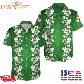 Hawaiian Aloha Shirts Ironworker Shamrock Happy Saint Patrick's Day 102Kv