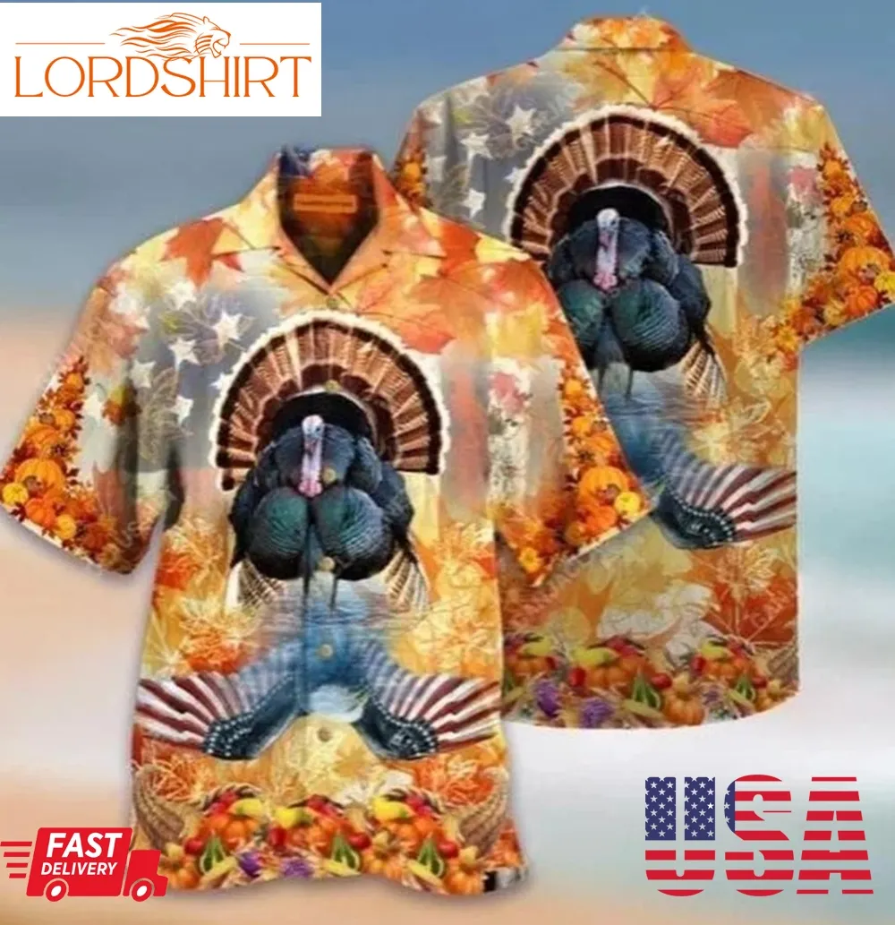 Hawaiian Aloha Shirts Turkey And Eagle Thanksgiving