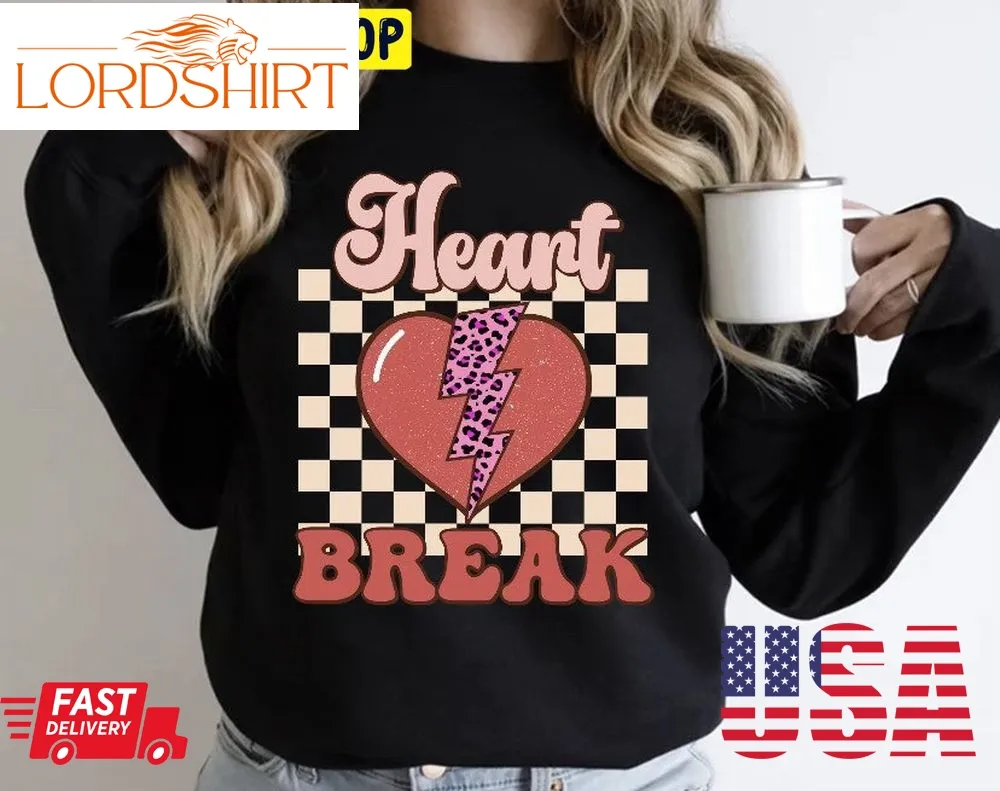 Heart Break Lightning Bolt Womens Valentines Day Trending Unisex Shirt