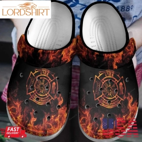 Heat Flame Shoes   Fire Department Crocs Clogs Birthday Gifts For Father   Ffighter54