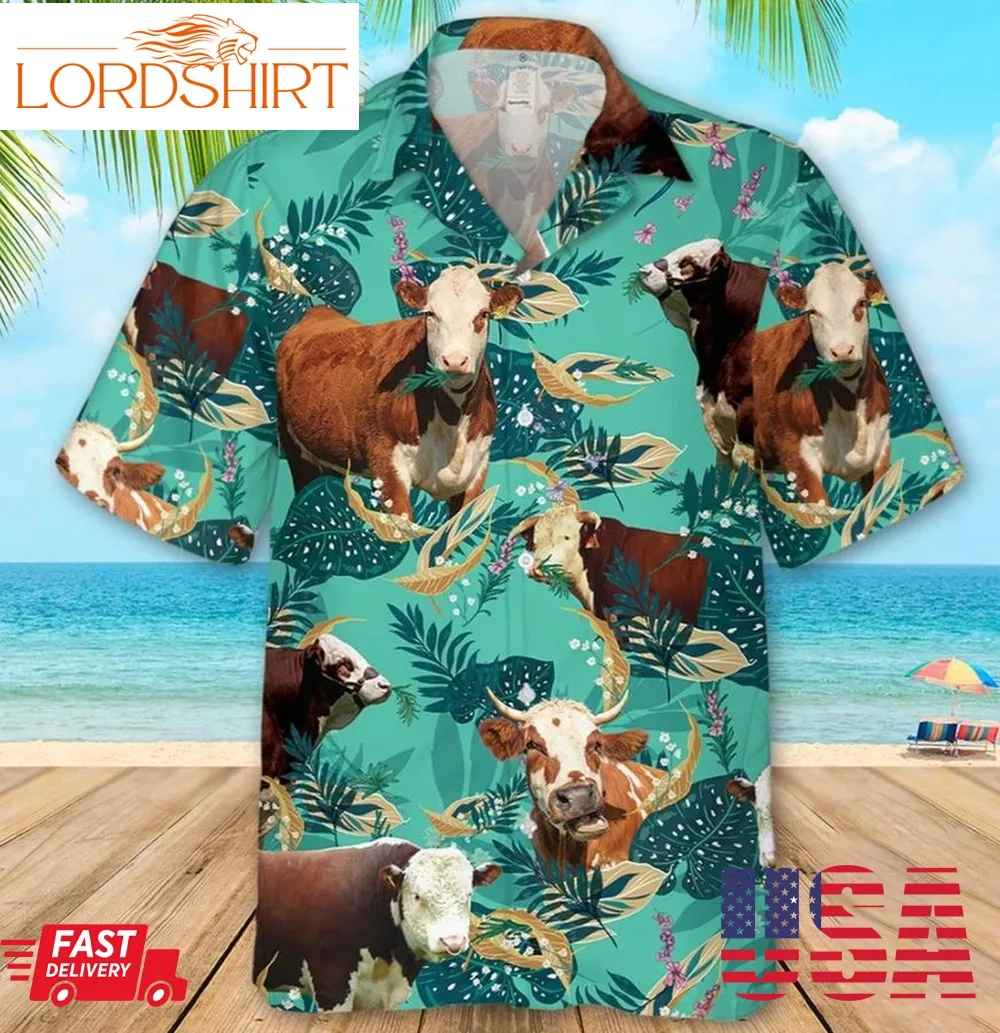 Hereford Cattle Funny Rosemary Hawaiian Shirt