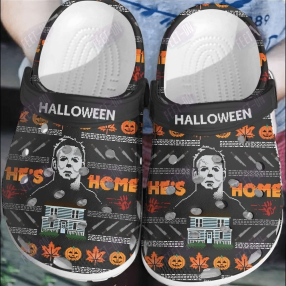 Hes Home Michael Myers Horror Movie Halloween Crocs Classic Clogs Shoes