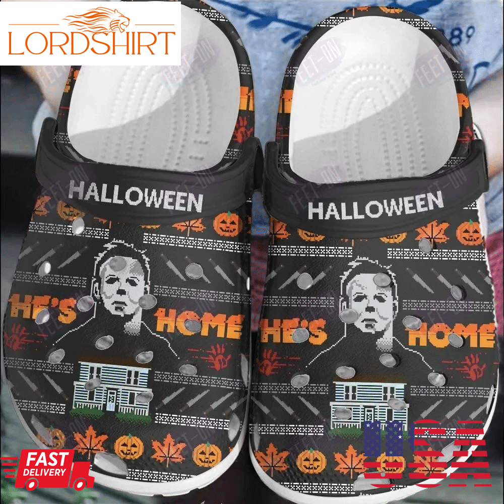 Hes Home Michael Myers Horror Movie Halloween Crocs Classic Clogs Shoespng