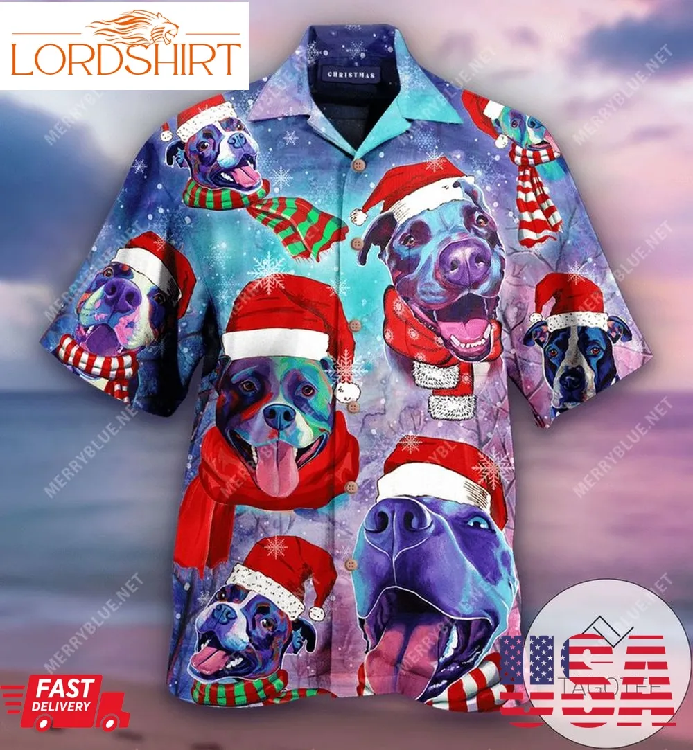 High Quality All I Want For Christmas Are Pit Bulls Unisex Authentic Hawaiian Shirt 2023